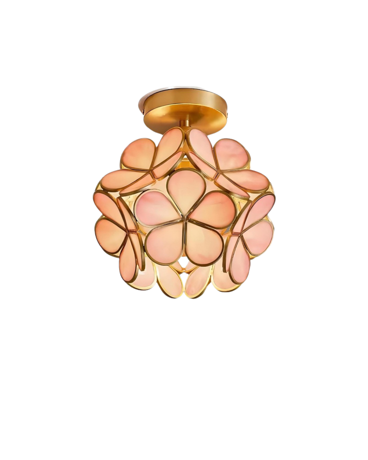 Flower Ceiling Light Flush Mount 8-Inch Gold & Acrylic LED Fixture for Bedroom Hallway Living Room Entry Modern Floral Design | Lonoma