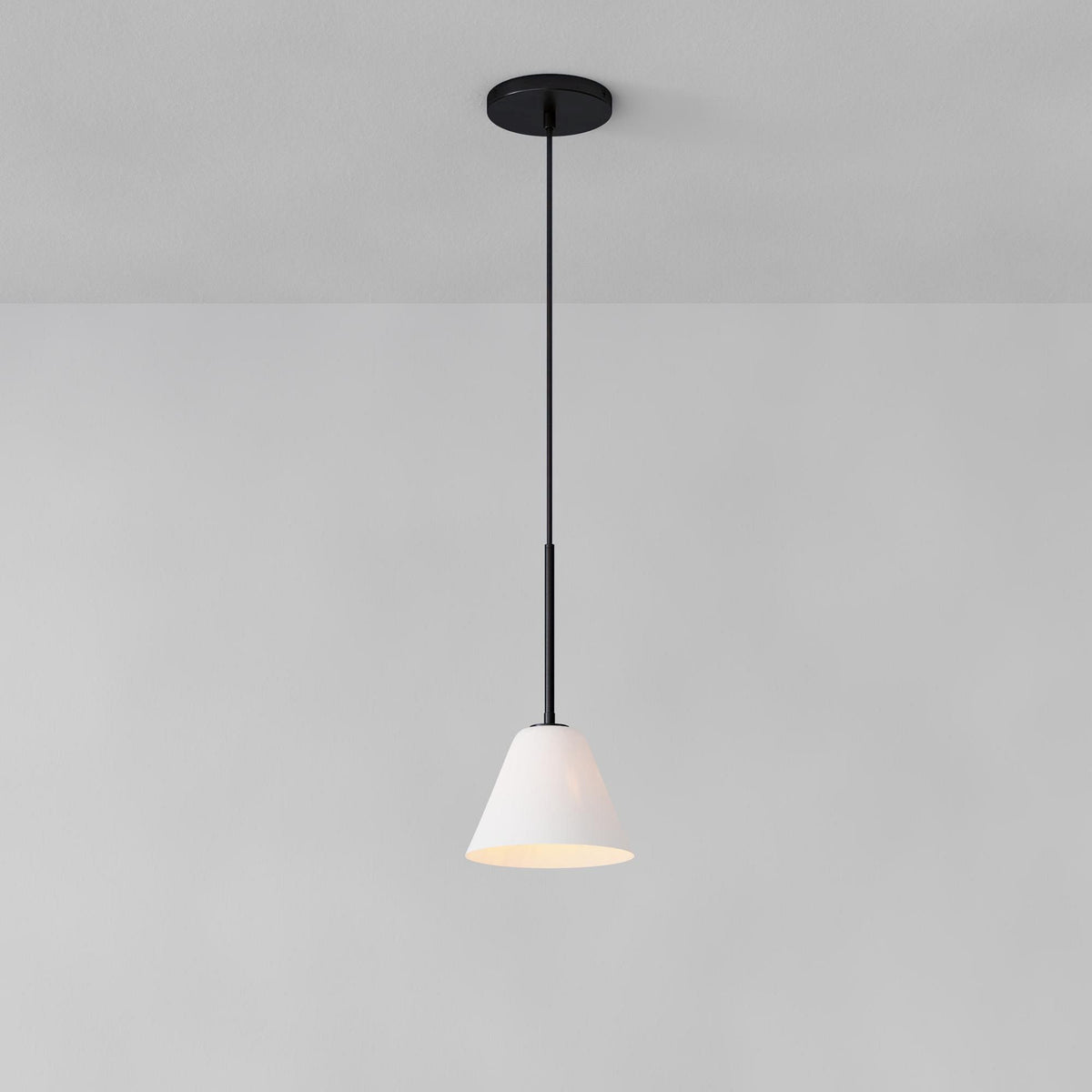Tapered Glass Hanging Fixture with Metal Canopy – E26 Socket – Dimmable for Dining Room, Island, Entryway | Lonoma