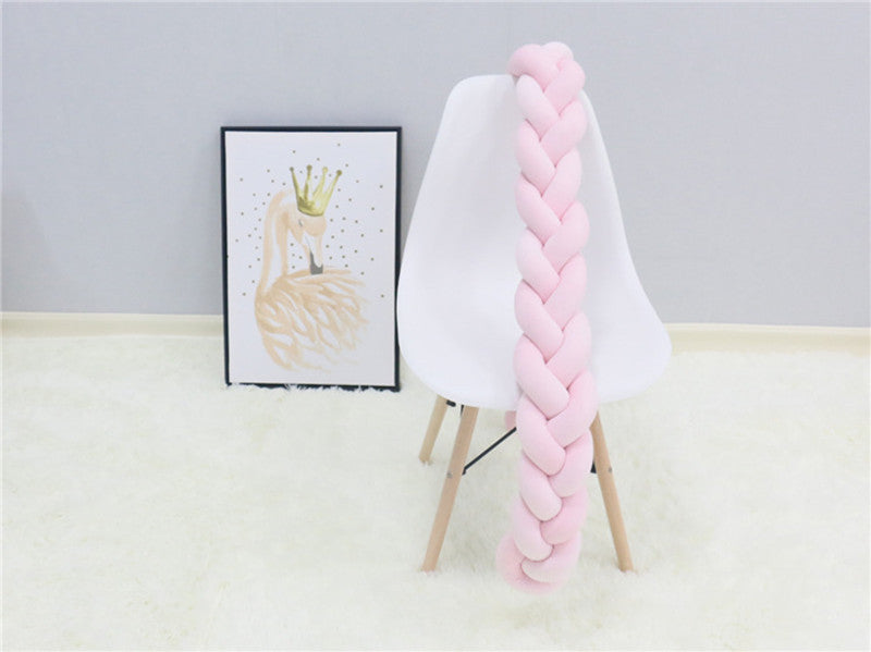 Braided Crib Bumper Pad Soft Nursery Bedding Safety Guard for Babies | Breathable Knot Cushion Protector for Infant Toddler Bed Rails | Lonoma