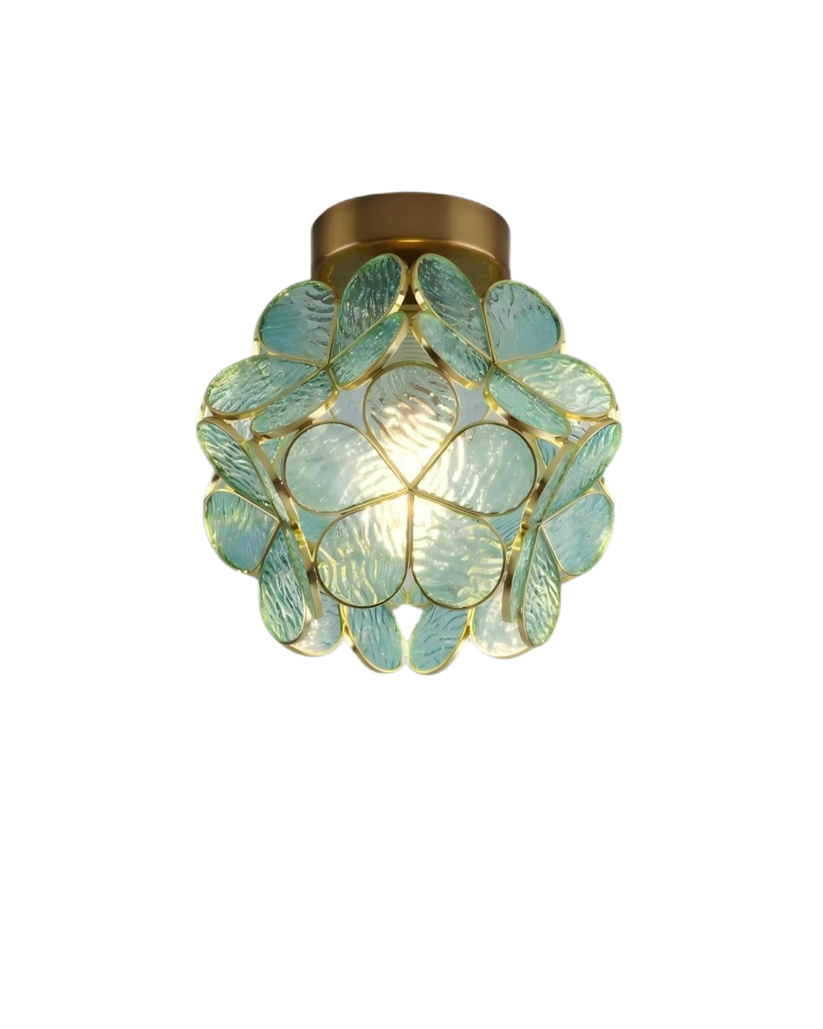 Flower Ceiling Light Flush Mount 8-Inch Gold & Acrylic LED Fixture for Bedroom Hallway Living Room Entry Modern Floral Design | Lonoma