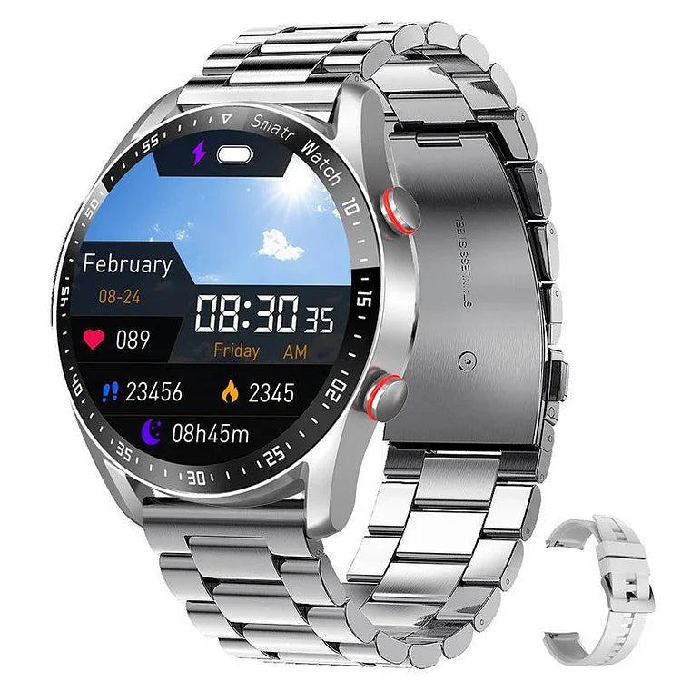 Glucose Tracking Smartwatch with Heart Rate Monitor, Blood Pressure Sensor & Bluetooth Calling for Fitness & Health Management | Lonoma
