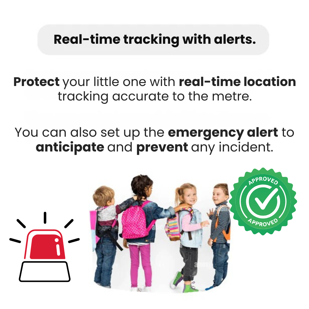 Balise GPS Géolocalisée pour Enfant Étanche avec Alerte SOS Suivi en Temps Réel Légère Sécurisée Autonome | Koossa