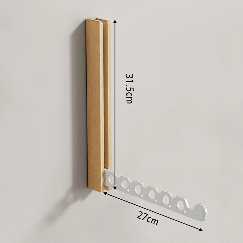 Wall Mounted Folding Clothes Rack, Solid Wood Garment Hanger for Bedroom, Entryway, Closet & Small Space Clothes Storage | Lonoma