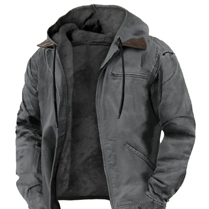 Men's Hooded Jacket with Quilted Lining — Lightweight Autumn Winter Coat for Smart Casual Wear | Koossa