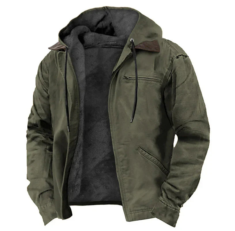 Men's Hooded Jacket with Quilted Lining — Lightweight Autumn Winter Coat for Smart Casual Wear | Koossa