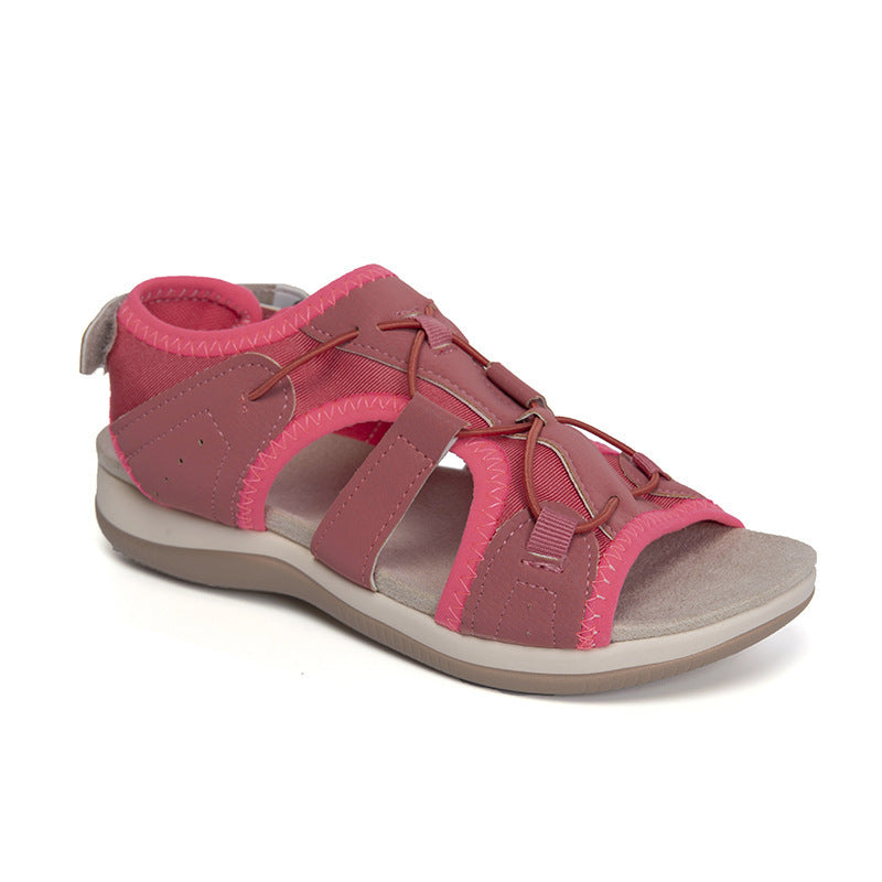 Women's Supportive Walking Sandals with Adjustable Strap in Light Blue, Pink, Black, White, Red & Coffee | Koossa
