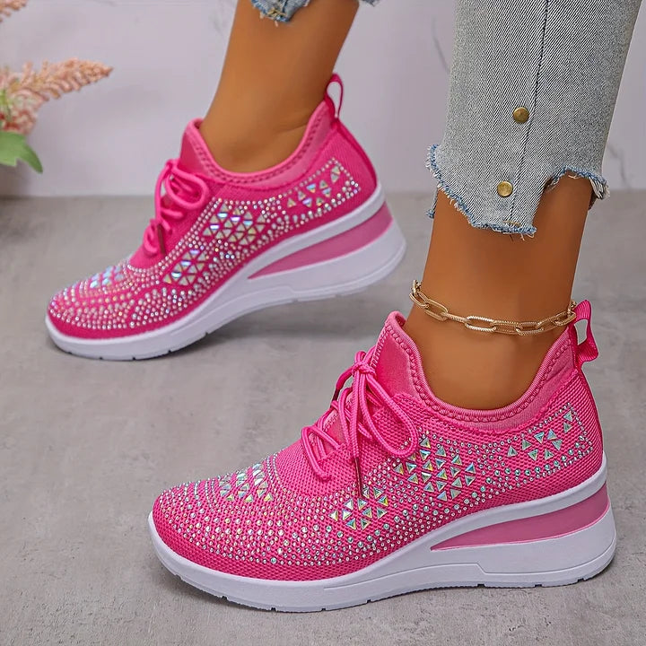 Women's Ergonomic Lace-Up Trainers in Premium Canvas with Cushioned Sole for All-Day Comfort | Koossa