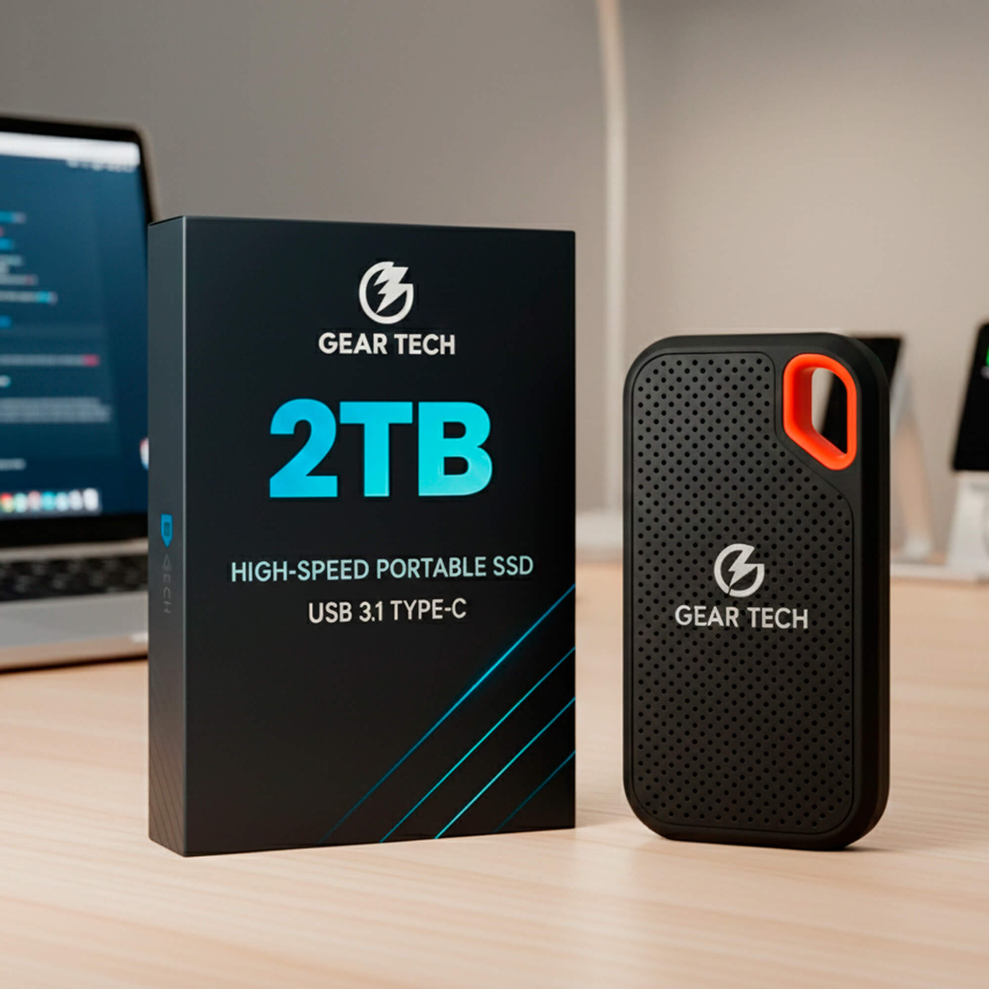 Disque SSD Externe 2 To USB-C Ultra-Rapide pour PC Portable Mac Photographie Vidéo Mobile Professionnel | Koossa