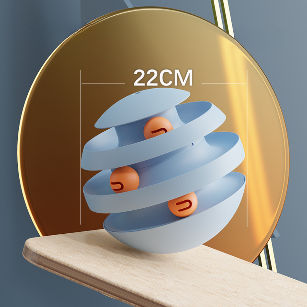 Cat Tumbler Track Ball Toy 220mm Spiral Orbit 3-Layer Planet Ball Interactive Chase Swat Indoor Kitten Adult Play | Koossa