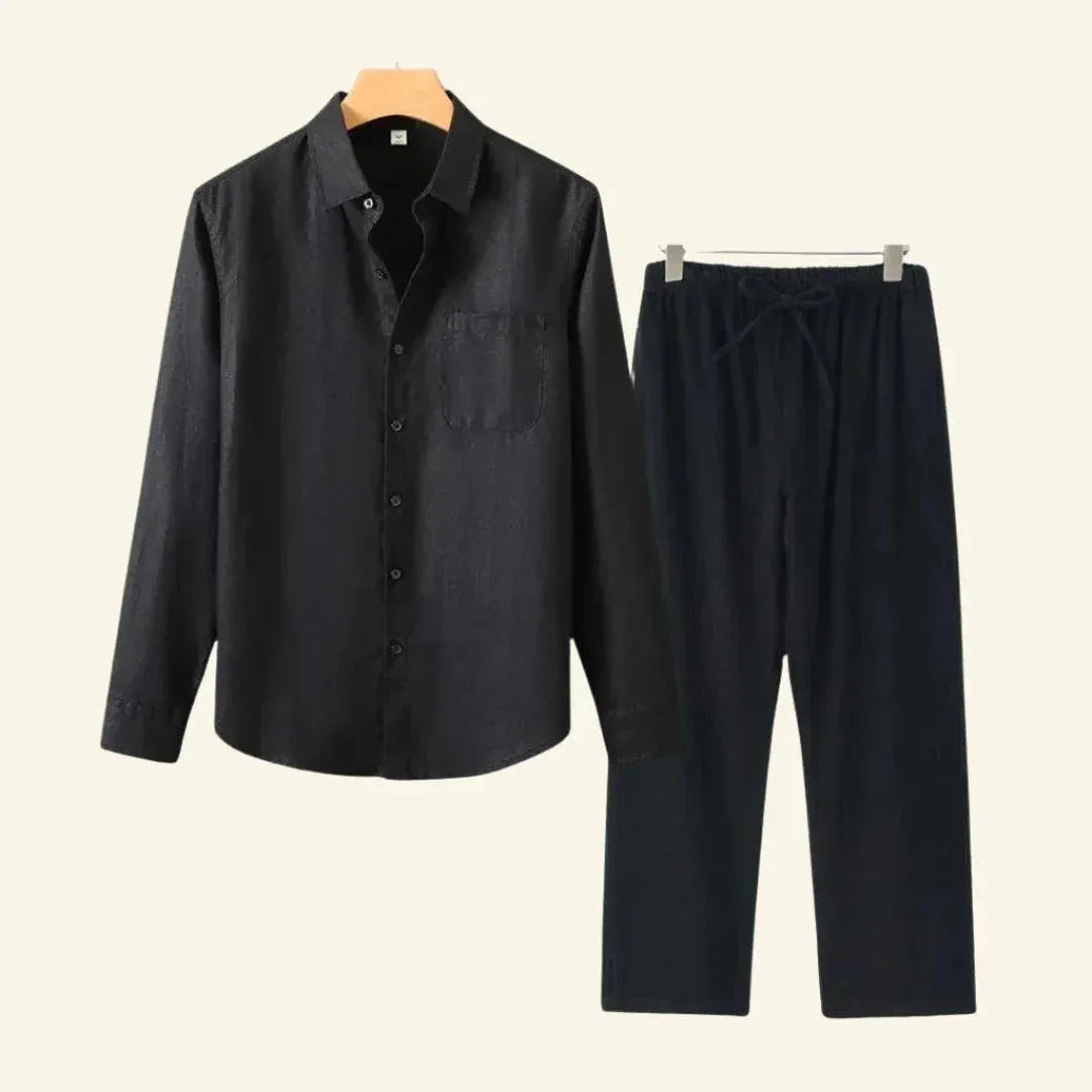 Men's Short-Sleeved Shirt and Trousers Separates Set — Classic Coordinates for Smart Casual Occasions | Koossa