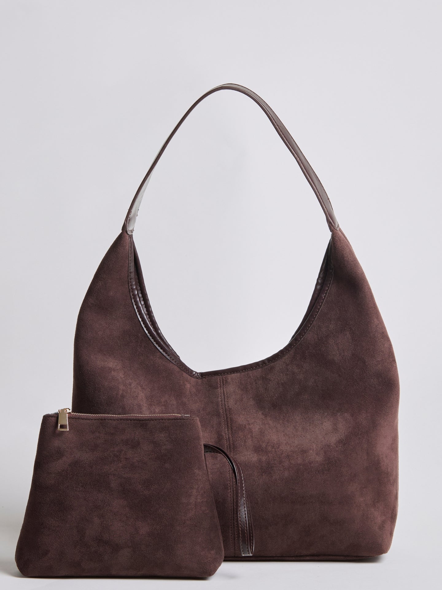 Slouchy Suede-Effect Hobo Bag with Single Shoulder Strap for Everyday Elegance and Effortless Winter Style | Koossa