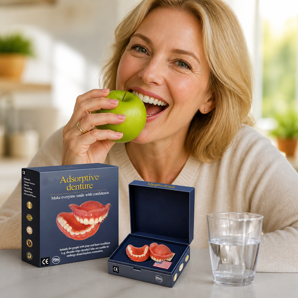 Precision-Molded Denture Set for Secure All-Day Wear – Upper & Lower False Teeth with Natural Pearl White Finish | Lonoma