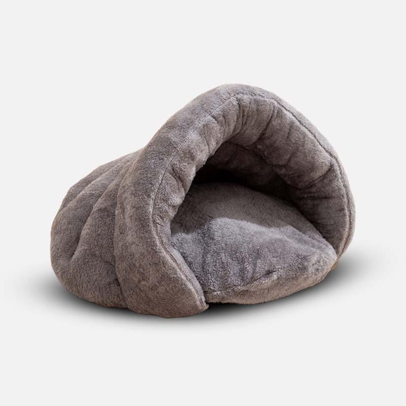Dog Bed Cave Calming Plush Small Medium Anti-Anxiety Hideaway Hooded Cosy Warm Winter | Koossa