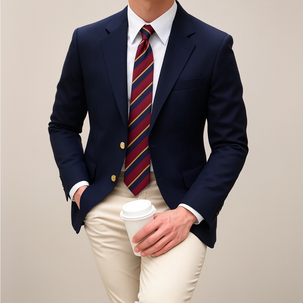 Classic-Fit Single-Breasted Blazer in Dark Blue for Smart Occasions | Koossa