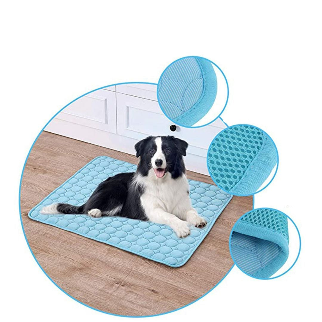 Dog Cat Cooling Mat Gel-Infused 3-Layer Quilted Self-Cooling Small Medium Large Latex-Free Washable Summer Pet Pad | Koossa