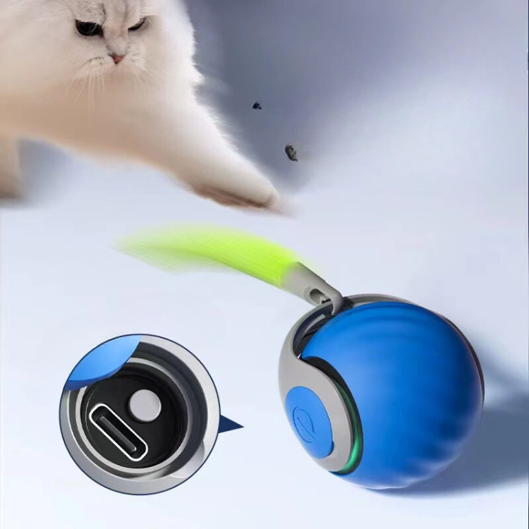 Cat Interactive Electric Ball USB Rechargeable LED Light Motion Sensor Auto Rolling Indoor Kitten Hunt Play Toy | Koossa