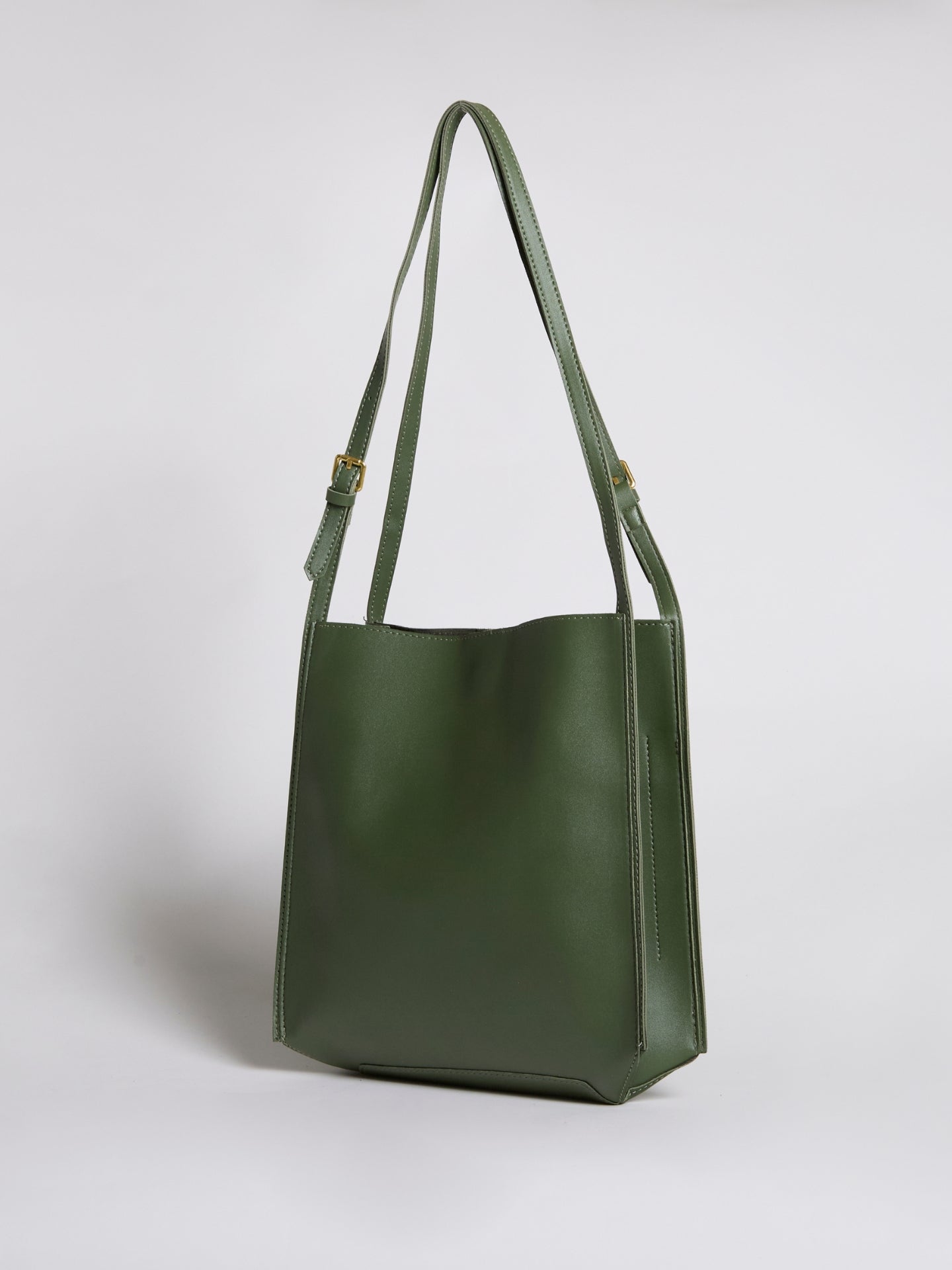 Structured Leather Shoulder Bag with Adjustable Strap and Secure Divider | Koossa