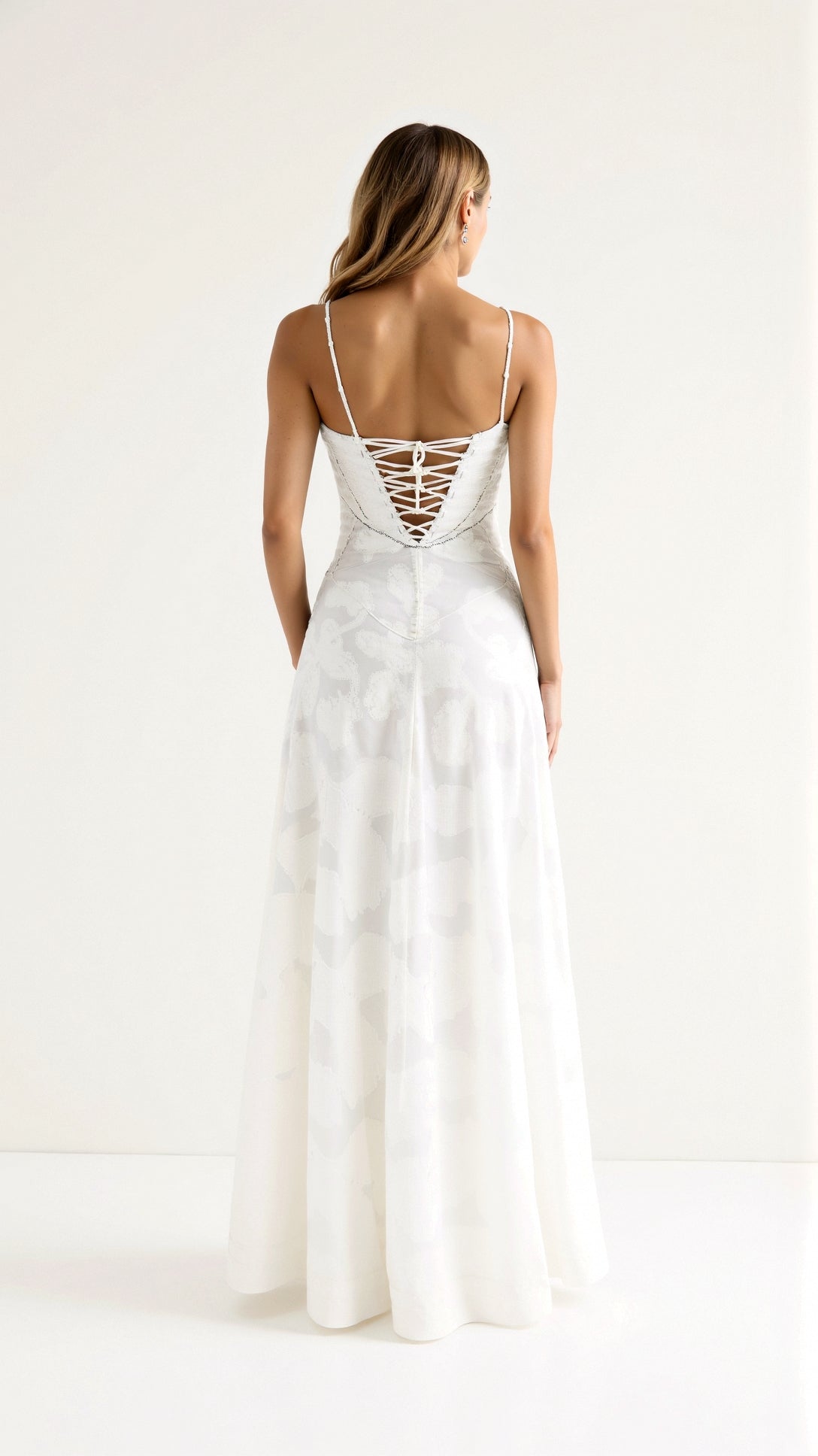 Women's Floor-Length Slip Dress in Satin-Finish Fabric for Summer Weddings and Elegant Evening Celebrations | Koossa