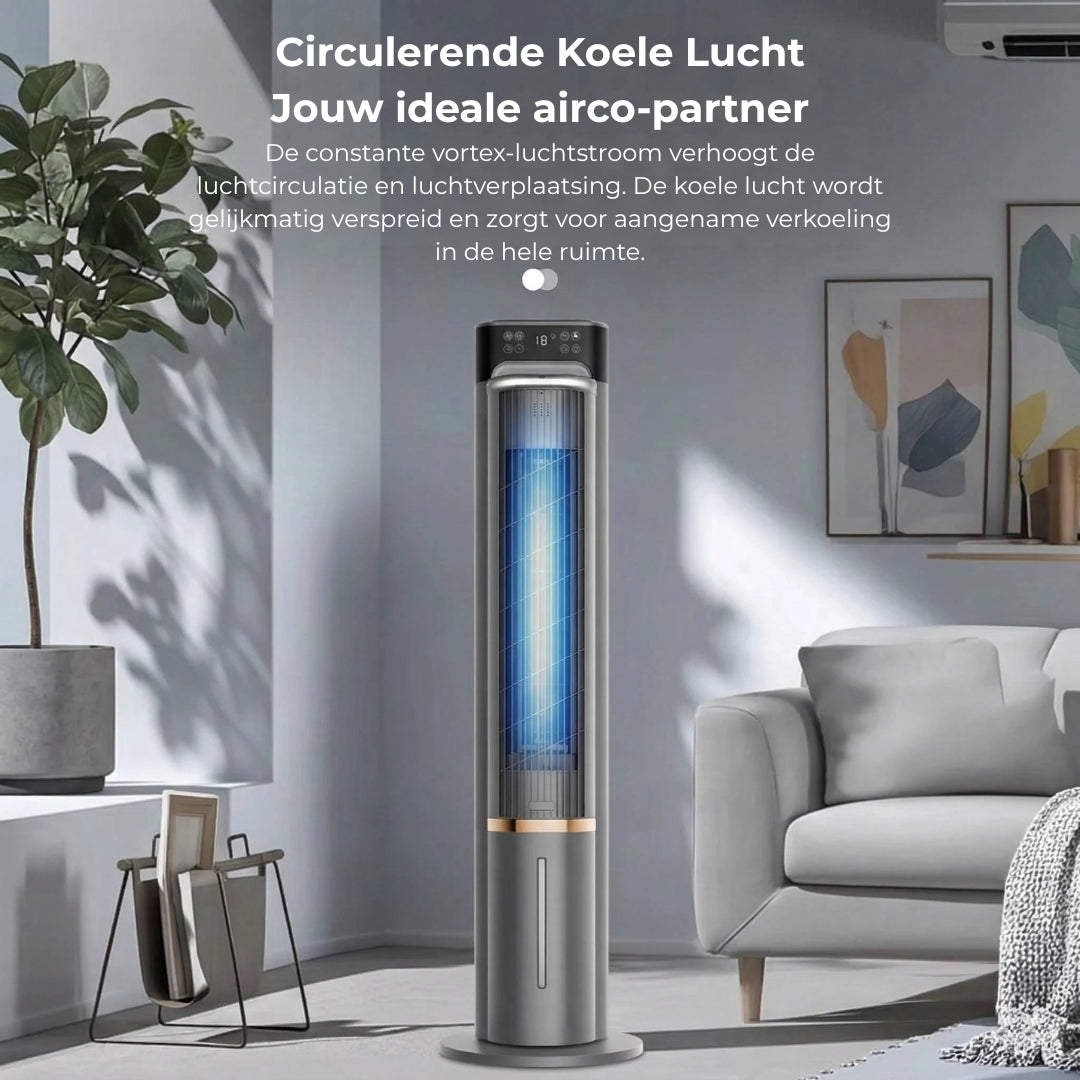 Refroidisseur d'air mobile à réservoir d'eau avec minuterie programmable et trois vitesses pour bureau et chambre | Koossa