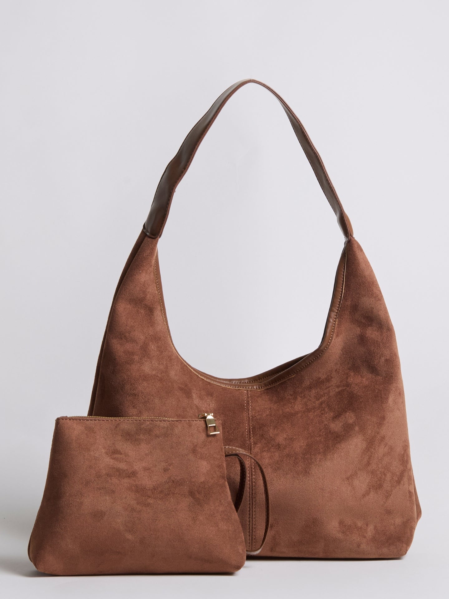 Slouchy Suede-Effect Hobo Bag with Single Shoulder Strap for Everyday Elegance and Effortless Winter Style | Koossa