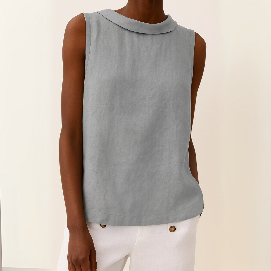 Women's Sleeveless Roll Neck Top in Soft Drape Fabric for Casual Elegance and Everyday Wear | Koossa