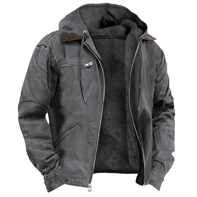 Men's Insulated Zip-Up Coat, Tailored Fit Winter Jacket for Cold Weather, Office, Commute & Weekend Wear, Black Brown Blue Green | Lonoma