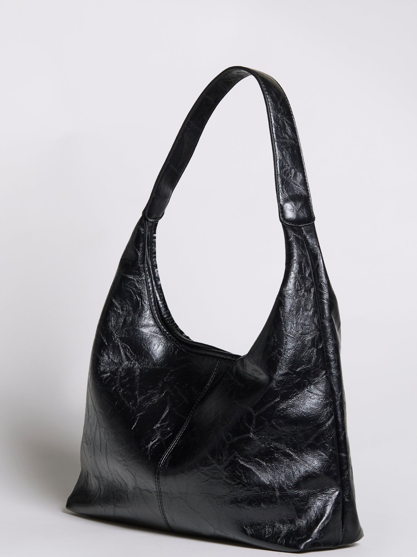 Soft Leather-Effect Tote Bag in Black with Matching Pouch | Spacious Everyday Shoulder Bag with Compartments | Koossa