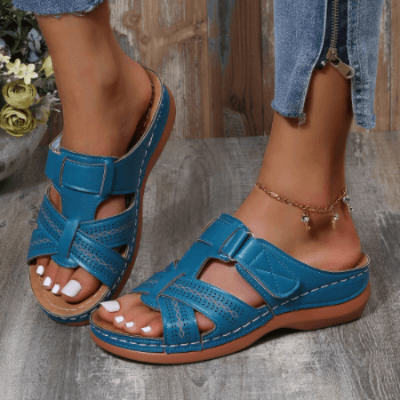Women's Open-Toe Wedge Sandals with Cushioned Sole — Comfortable Summer Sandals for Everyday Wear & Travel | Koossa