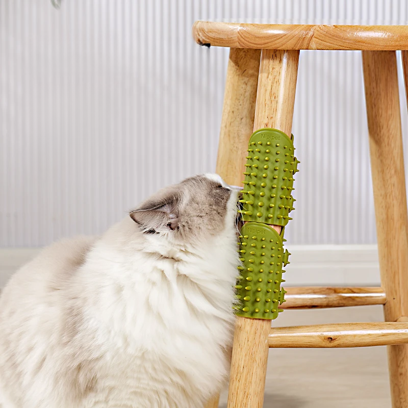 Cat Self-Grooming Brush Silicone Furniture Wrap Cactus Massage Deshedding Leg Post Scratcher Hand Glove Indoor | Koossa