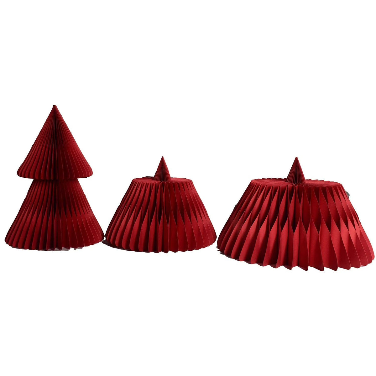 Foldable Paper Honeycomb Tree Centerpiece for Parties & Events – Red, Cream & Green – 12 in or 12 in Tall 3D Tabletop Display | Lonoma