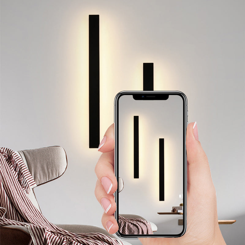 Applique murale LED extérieure verticale noire aluminium IP65 30–200 cm façade jardin allée éclairage moderne | Koossa