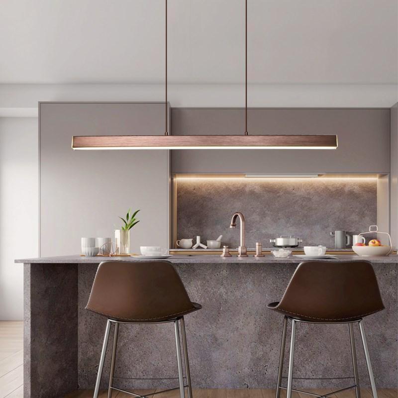 Adjustable Linear LED Pendant Light Metal Acrylic Fixture for Kitchen Island Dining Room Modern Hanging Ceiling Lamp Dimmable 3-Color | Lonoma