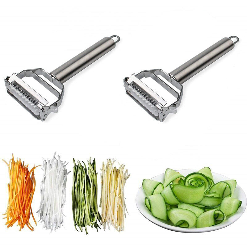 Éplucheur professionnel inox double lame pour légumes julienne cuisine rapide saine créative fait maison | Koossa