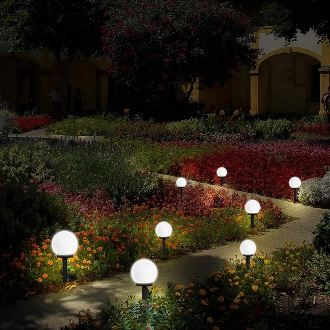 Lampes solaires de jardin sphériques lot de 3 pour allées terrasses pelouses décoration extérieure écoénergétique | Koossa