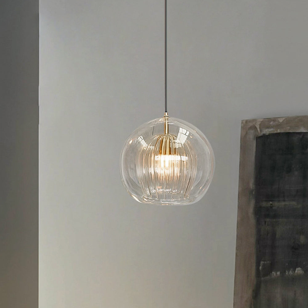 Glass Globe Pendant Light Adjustable Hanging Ceiling Lamp Metal & Glass Fixture for Kitchen Dining Room Bedroom Island Bar Restaurant Hallway | Lonoma
