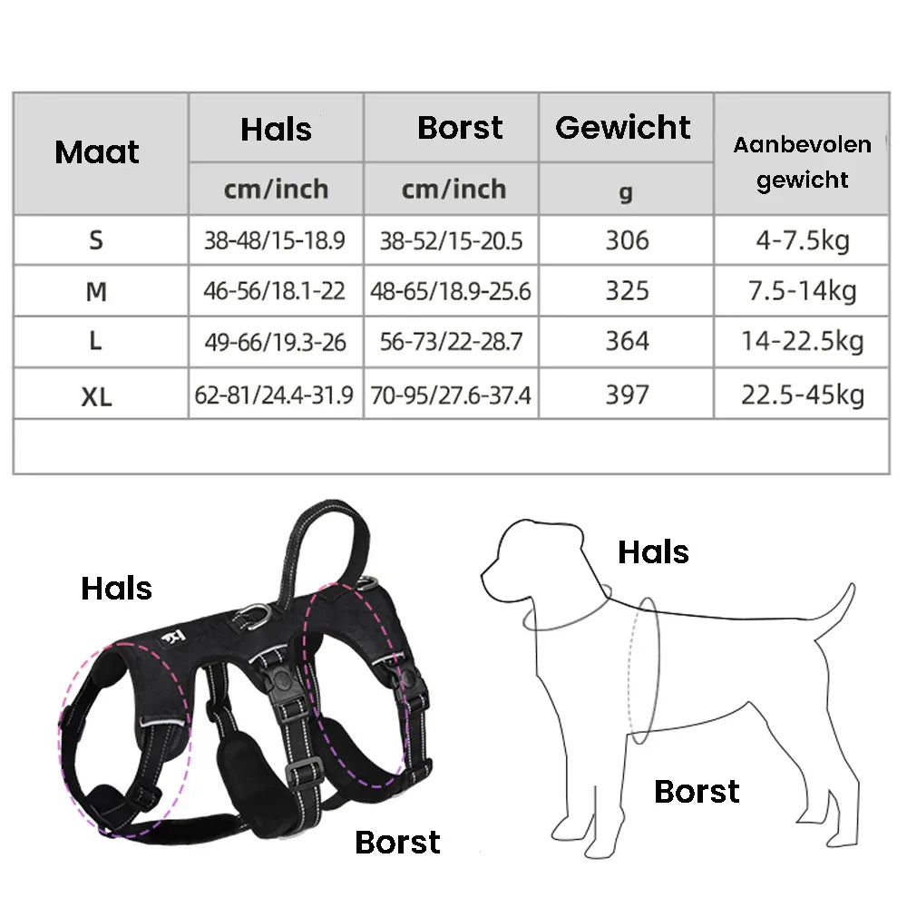 Dog Harness No-Pull Escape-Proof Reflective Adjustable Breathable Nylon Medium Large Puppy Walking Training Vest Chest Strap | Koossa