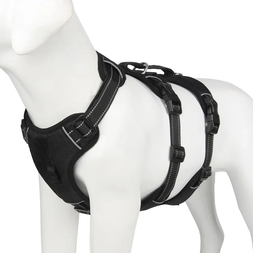 Dog Harness No-Pull Escape-Proof Reflective Adjustable Breathable Nylon Medium Large Puppy Walking Training Vest Chest Strap | Koossa