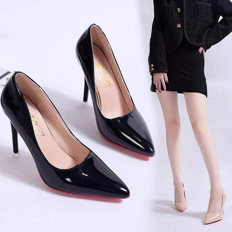 Women's Stiletto Court Shoes with Low Vamp & High Heel — Elegant Pointed Pumps for Office & Evening Wear | Koossa