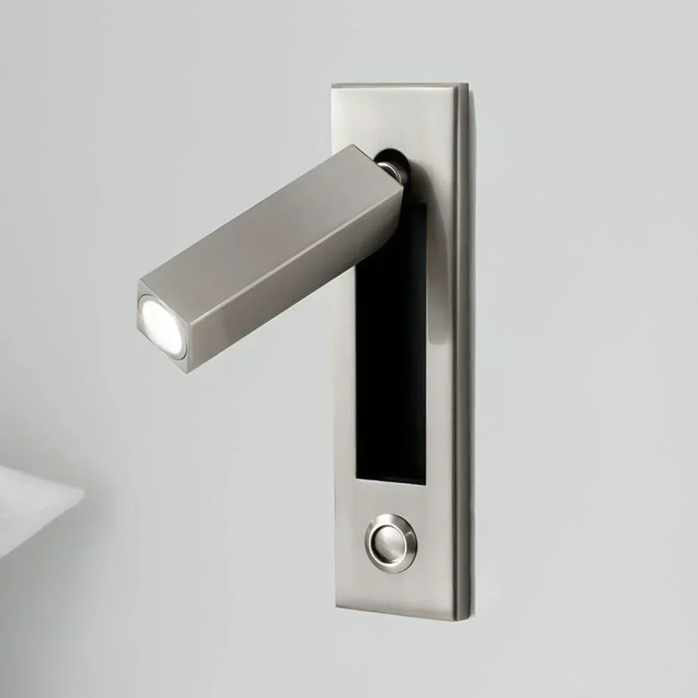Adjustable Metal Wall Sconce Cylindrical or Square Design Hardwired LED Spotlight for Bedroom Hallway Accent Lighting Brushed Nickel Black | Lonoma