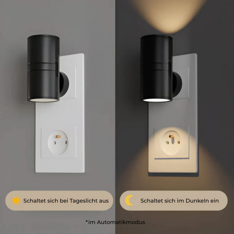 Plug-In LED Night Light with Motion Sensor & Dimmer – Automatic Dusk-to-Dawn Lamp for Hallway, Bedroom & Bathroom | Lonoma