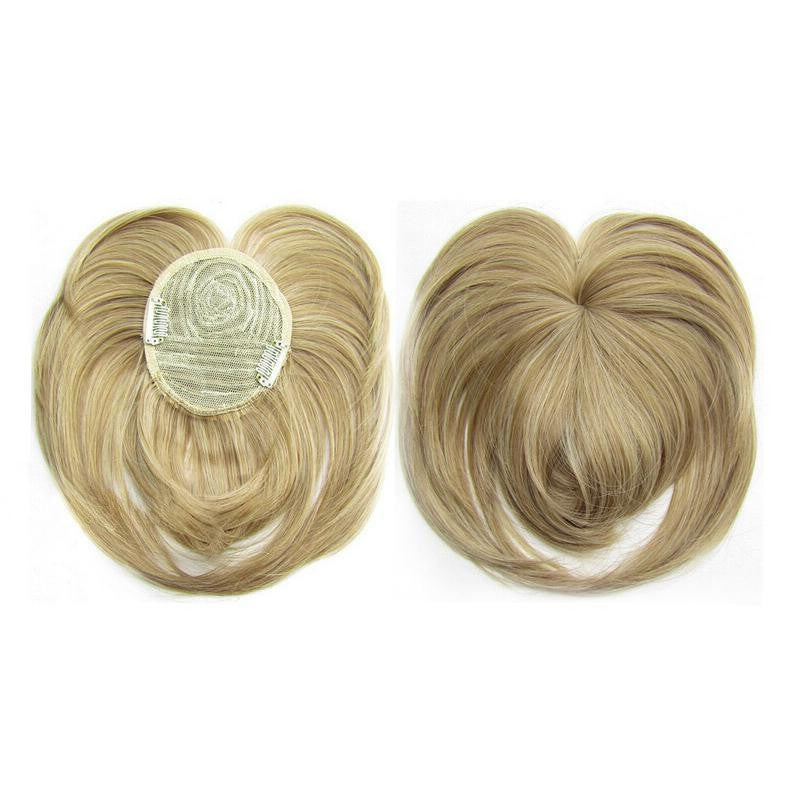 Human Hair Crown Topper Clip-In Hairpiece for Women, Thinning Crown Coverage, Natural Color Hair Toppers for Hair Loss and Volume | Lonoma