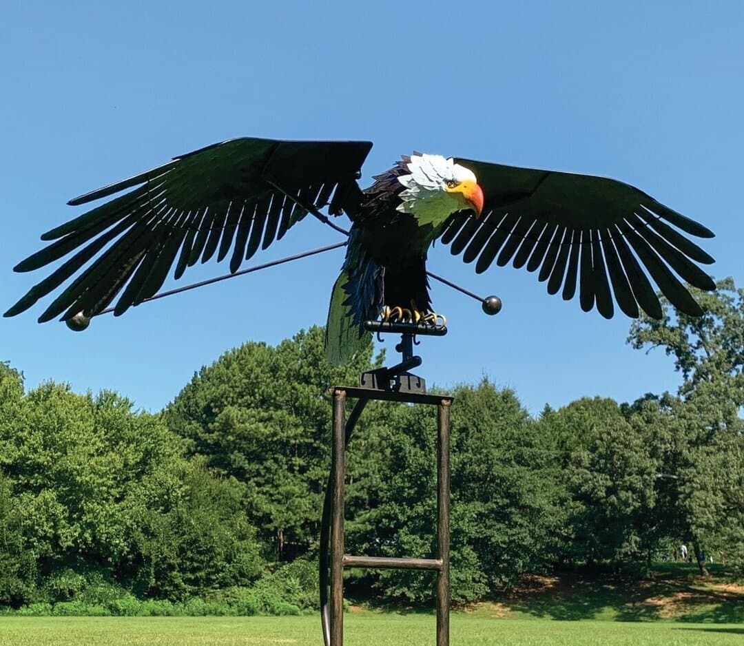 Mobile éolien oiseau en métal argenté pour jardin décoration extérieure résistante aux intempéries ailes animées | Koossa