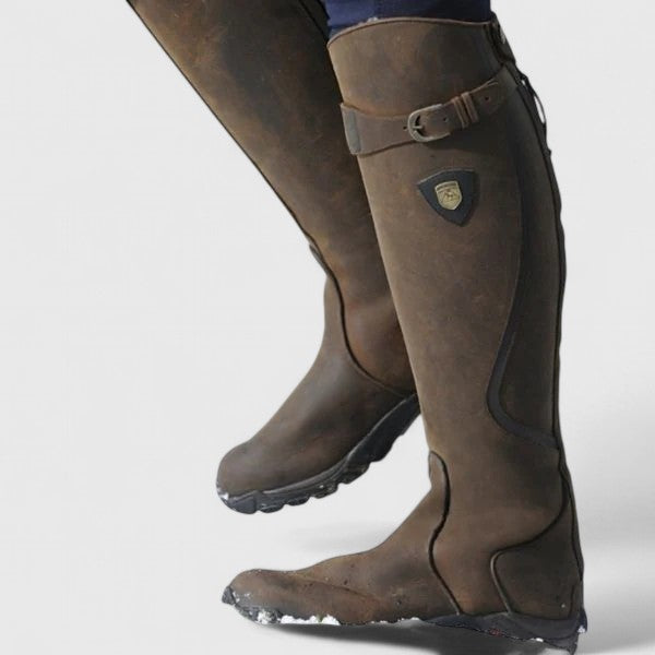 Women's Orthopedic Ankle Boots with Cushioned Support and Buckle Detail in Dark Brown, Black, Blue and Green | Koossa