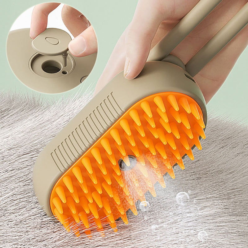 Cat Steam Brush Self-Cleaning Grooming Brush Electric Steam Pet Brush Loose Hair Dander Remover Short Long Hair Cats Olive Green | Koossa