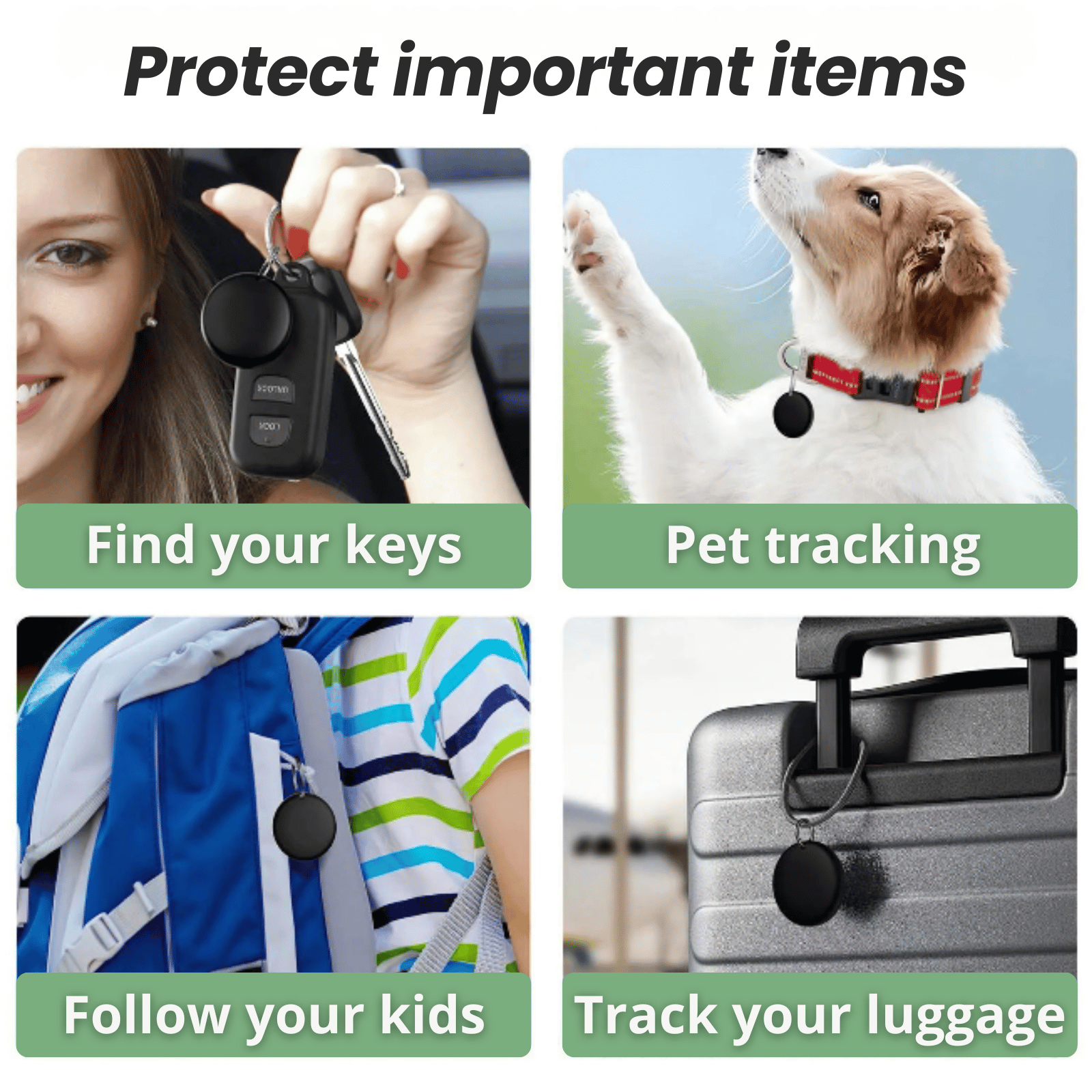 Dog Tracker Collar Android Google Find My Device 1000D Nylon Neoprene Reflective S–XL 8–10 Month Battery No SIM | Koossa