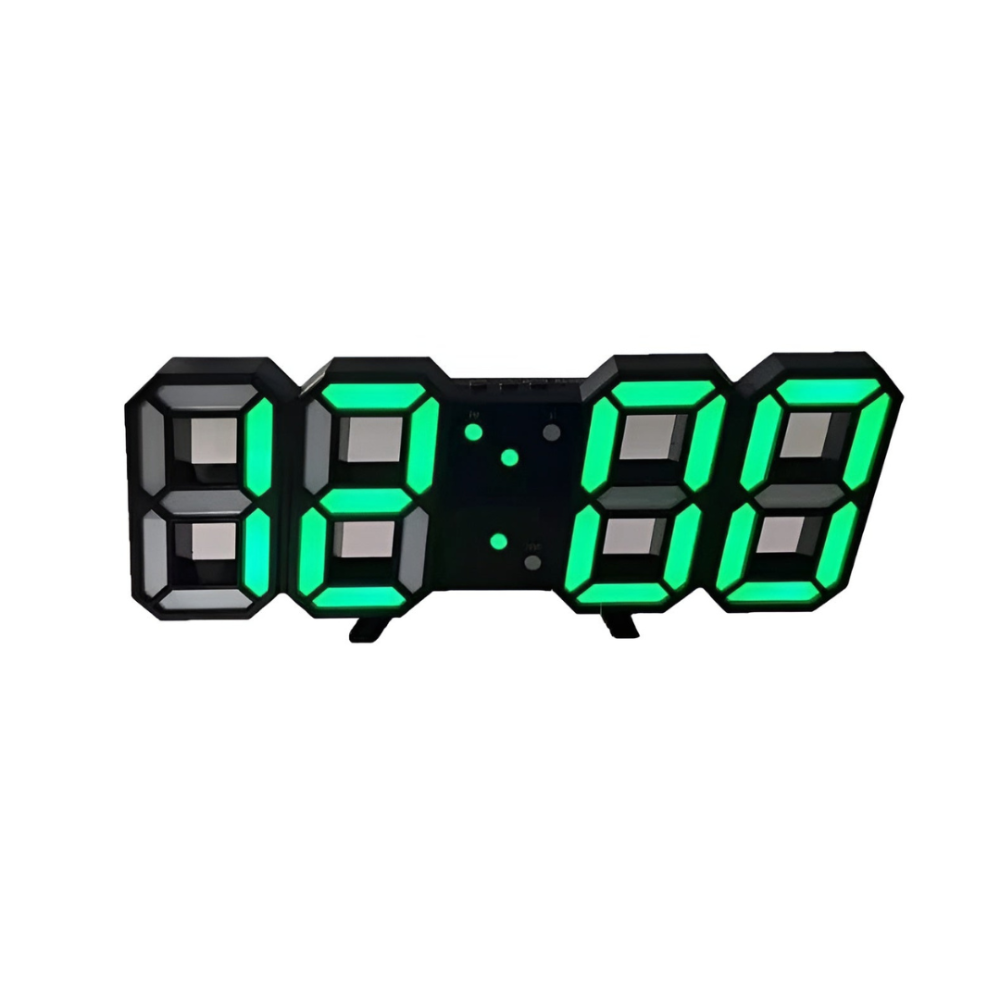 Horloge Murale LED 3D Grand Affichage Lumineux Intensité Réglable Mode Nuit Décoration Moderne Intérieure | Koossa