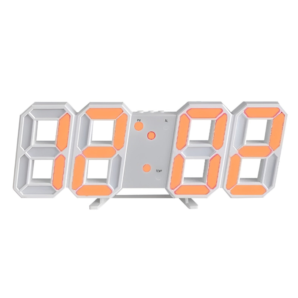 Horloge Murale LED 3D Grand Affichage Lumineux Intensité Réglable Mode Nuit Décoration Moderne Intérieure | Koossa