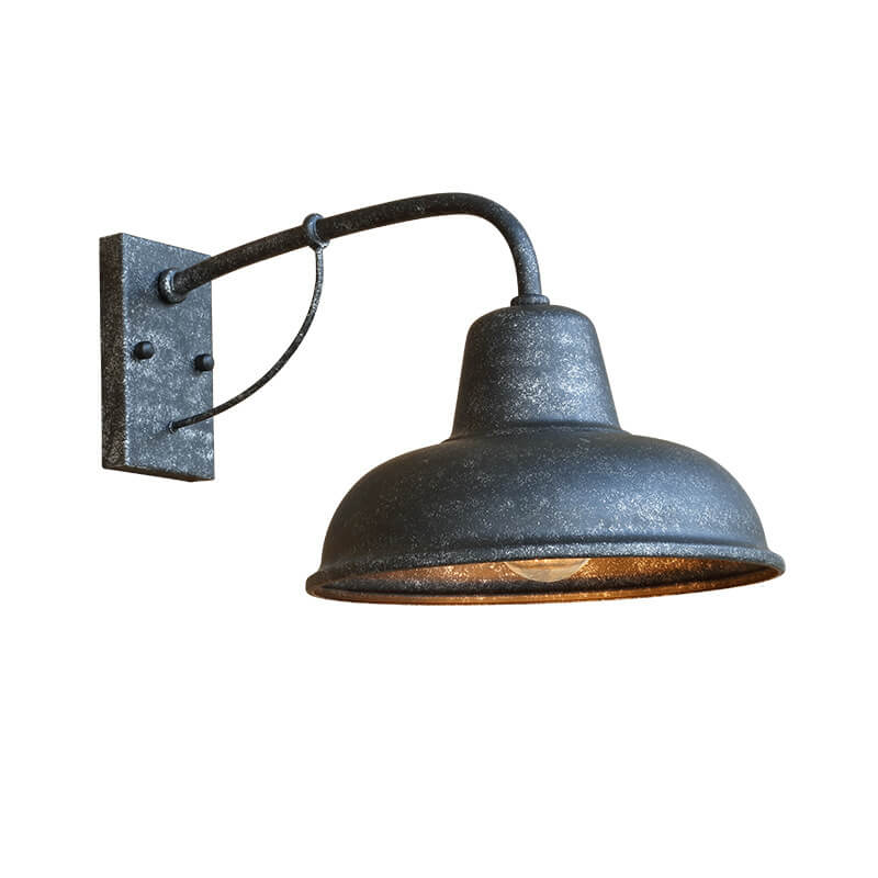 Black Iron Industrial Outdoor Wall Sconce, Hardwired E26 Exterior Light Fixture for Porch, Garage, Patio, Garden Fence & Entryway | Lonoma