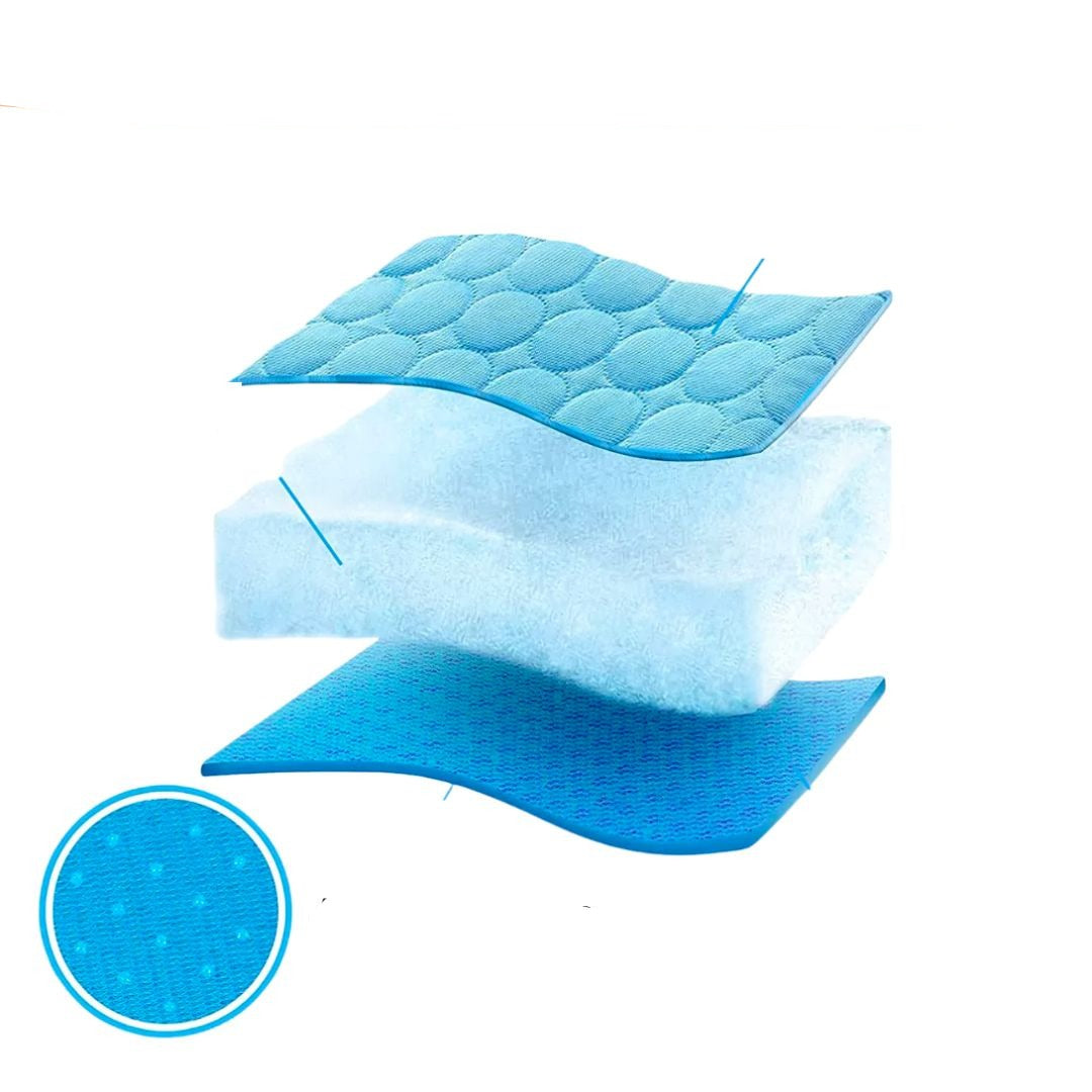 Dog Cat Cooling Mat Gel-Infused 3-Layer Quilted Self-Cooling Small Medium Large Latex-Free Washable Summer Pet Pad | Koossa