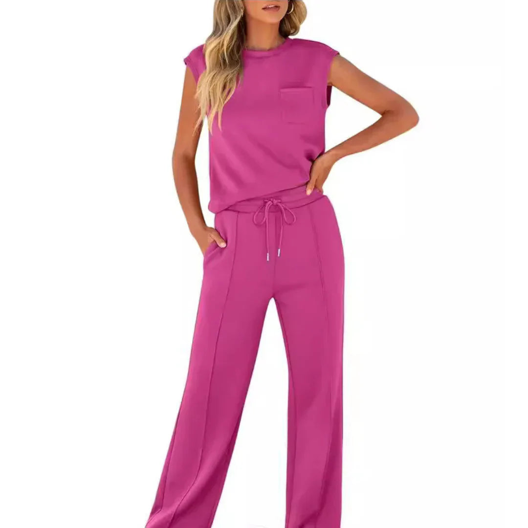 Women's Soft Jersey Lounge Co-ord Set in Nine Colours for Relaxed Summer Days and Comfortable Weekend Wear | Koossa